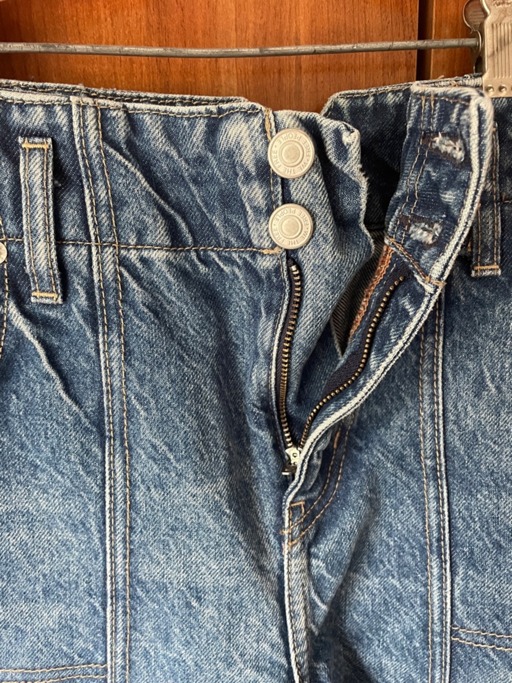 We The Free Distressed Blue Denim Shorts - Picture 5 of 5